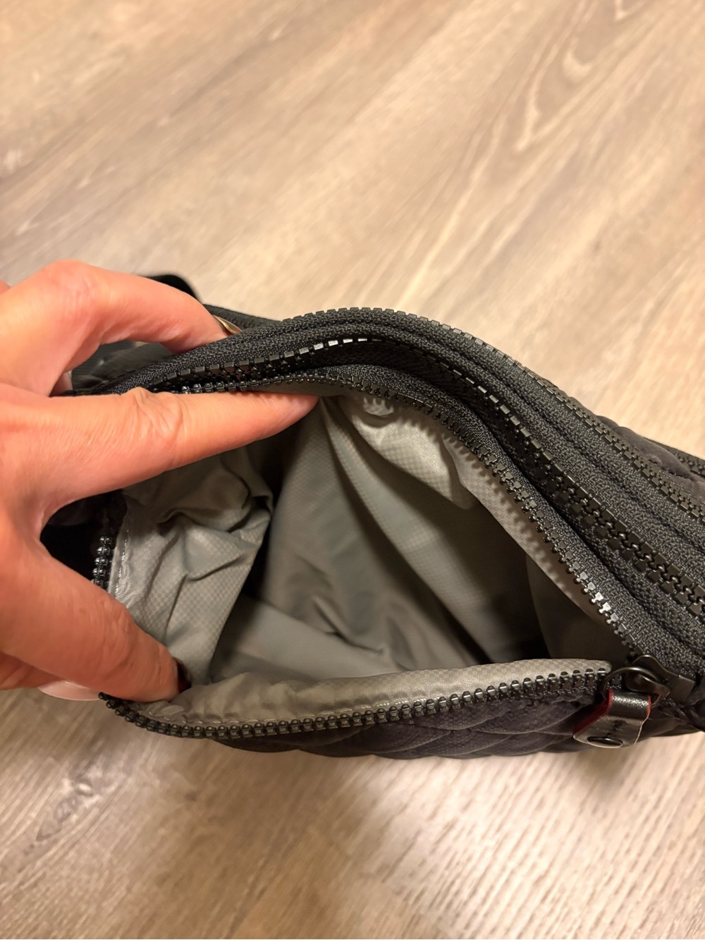 MZ Wallace Quilted Crossbody with Black Exterior and Tan Trim - NEVER USED - Picture 12 of 13